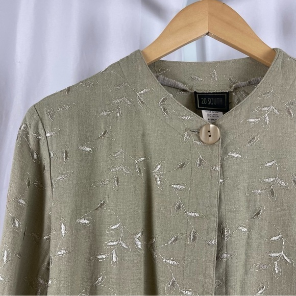 Vintage 20 South Linen Petite Small Embroidered Button Blazer Made in USA - Picture 6 of 6